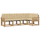 Udendørs sofagruppe med pude 5 pcs Hvid og Beige