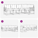 Udendørs sofagruppe med pude 5 pcs Hvid og Beige