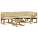 Udendørs sofagruppe med pude 6 pcs Hvid og Beige