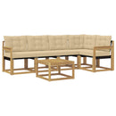 Udendørs sofagruppe med pude 6 pcs Hvid og Beige