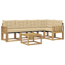 Udendørs sofagruppe med pude 6 pcs Hvid og Beige
