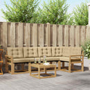 Udendørs sofagruppe med pude 6 pcs Hvid og Beige