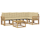 Udendørs sofagruppe med pude 6 pcs Hvid og Beige