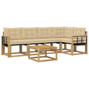 Udendørs sofagruppe med pude 6 pcs Hvid og Beige