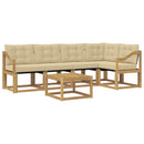 Udendørs sofagruppe med pude 6 pcs Hvid og Beige