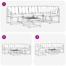 Udendørs sofagruppe med pude 6 pcs Hvid og Beige