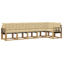 Udendørs sofagruppe med pude 6 pcs Hvid og Beige