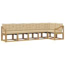 Udendørs sofagruppe med pude 6 pcs Hvid og Beige