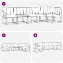 Udendørs sofagruppe med pude 6 pcs Hvid og Beige