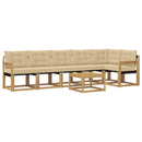 Udendørs sofagruppe med pude 7 pcs Hvid og Beige
