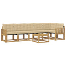 Udendørs sofagruppe med pude 7 pcs Hvid og Beige
