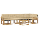 Udendørs sofagruppe med pude 7 pcs Hvid og Beige