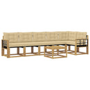 Udendørs sofagruppe med pude 7 pcs Hvid og Beige