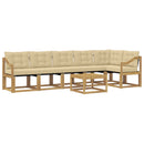 Udendørs sofagruppe med pude 7 pcs Hvid og Beige