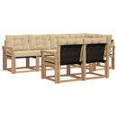 Udendørs sofagruppe med pude 7 pcs Hvid og Beige