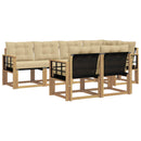 Udendørs sofagruppe med pude 7 pcs Hvid og Beige