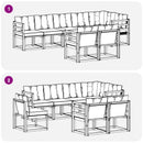 Udendørs sofagruppe med pude 8 pcs Hvid og Beige
