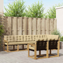 Udendørs sofagruppe med pude 8 pcs Hvid og Beige