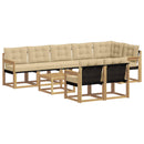 Udendørs sofagruppe med pude 9 pcs Hvid og Beige