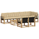 Udendørs sofagruppe med pude 9 pcs Hvid og Beige