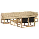 Udendørs sofagruppe med pude 9 pcs Hvid og Beige