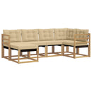 Udendørs sofagruppe med pude 6 pcs Hvid og Beige