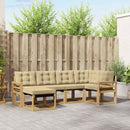 Udendørs sofagruppe med pude 6 pcs Hvid og Beige