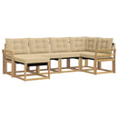 Udendørs sofagruppe med pude 6 pcs Hvid og Beige