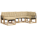 Udendørs sofagruppe med pude 6 pcs Hvid og Beige