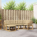 Udendørs sofagruppe med pude 6 pcs Hvid og Beige