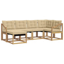 Udendørs sofagruppe med pude 6 pcs Hvid og Beige