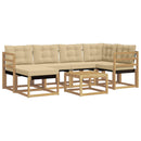 Udendørs sofagruppe med pude 7 pcs Hvid og Beige