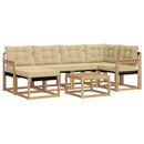 Udendørs sofagruppe med pude 7 pcs Hvid og Beige