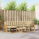 Udendørs sofagruppe med pude 7 pcs Hvid og Beige