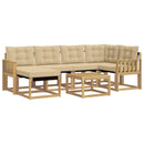 Udendørs sofagruppe med pude 7 pcs Hvid og Beige