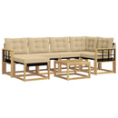 Udendørs sofagruppe med pude 7 pcs Hvid og Beige
