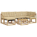 Udendørs sofagruppe med pude 7 pcs Hvid og Beige