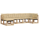 Udendørs sofagruppe med pude 7 pcs Hvid og Beige