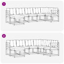 Udendørs sofagruppe med pude 7 pcs Hvid og Beige