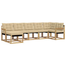 Udendørs sofagruppe med pude 7 pcs Hvid og Beige