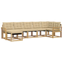 Udendørs sofagruppe med pude 7 pcs Hvid og Beige