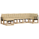 Udendørs sofagruppe med pude 7 pcs Hvid og Beige