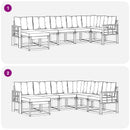 Udendørs sofagruppe med pude 7 pcs Hvid og Beige