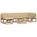 Udendørs sofagruppe med pude 8 pcs Hvid og Beige