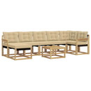 Udendørs sofagruppe med pude 8 pcs Hvid og Beige