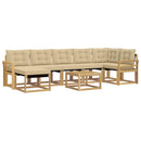 Udendørs sofagruppe med pude 8 pcs Hvid og Beige
