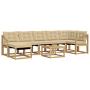Udendørs sofagruppe med pude 8 pcs Hvid og Beige