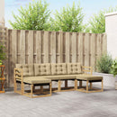 Udendørs sofagruppe med pude 6 pcs Hvid og Beige