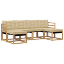 Udendørs sofagruppe med pude 6 pcs Hvid og Beige