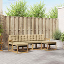 Udendørs sofagruppe med pude 6 pcs Hvid og Beige